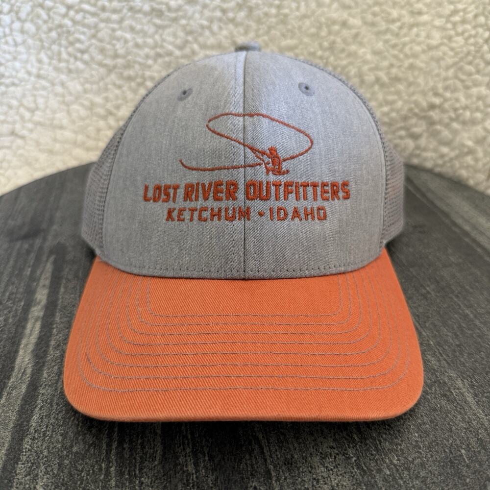 Lost River Outfitters‎ Fly fishing Trucker Hat Cap Grey Orange Ketchum Idaho